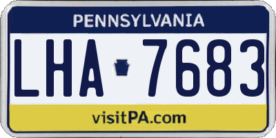 PA license plate LHA7683