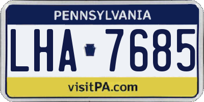 PA license plate LHA7685