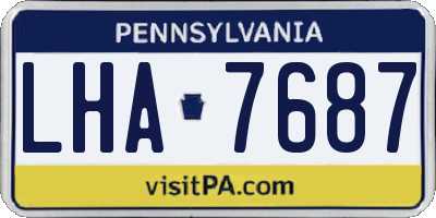 PA license plate LHA7687