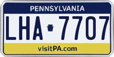 PA license plate LHA7707