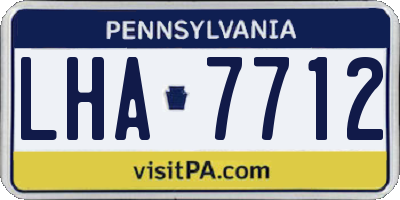 PA license plate LHA7712