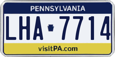 PA license plate LHA7714