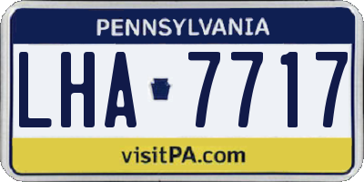 PA license plate LHA7717