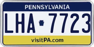 PA license plate LHA7723
