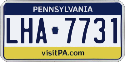 PA license plate LHA7731
