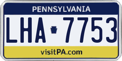 PA license plate LHA7753