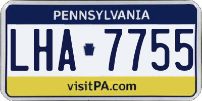 PA license plate LHA7755