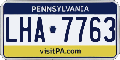 PA license plate LHA7763