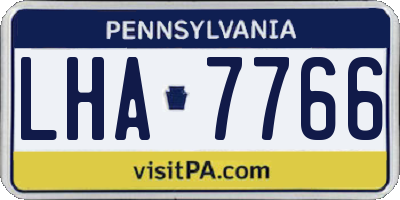 PA license plate LHA7766