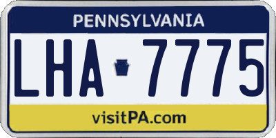 PA license plate LHA7775