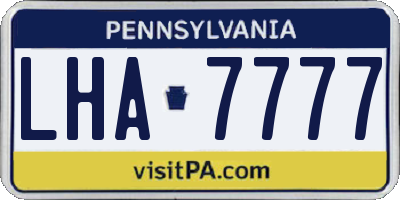 PA license plate LHA7777