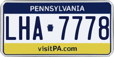 PA license plate LHA7778