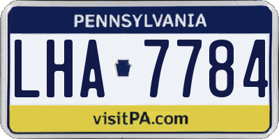 PA license plate LHA7784