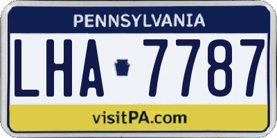 PA license plate LHA7787