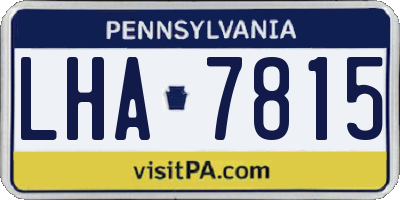 PA license plate LHA7815