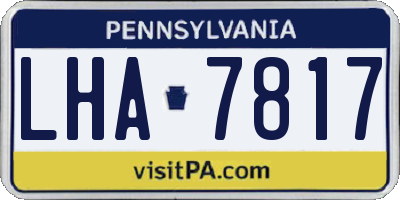 PA license plate LHA7817