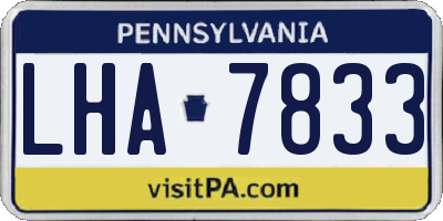 PA license plate LHA7833