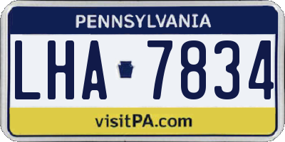 PA license plate LHA7834