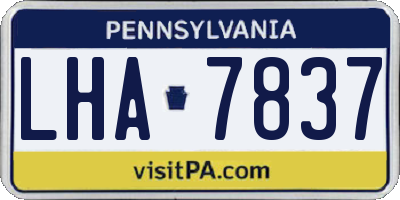 PA license plate LHA7837