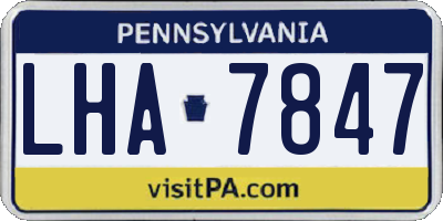 PA license plate LHA7847