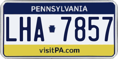PA license plate LHA7857