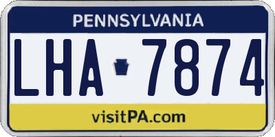 PA license plate LHA7874