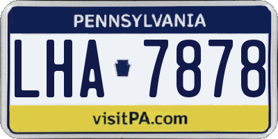 PA license plate LHA7878