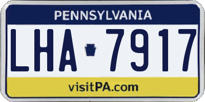 PA license plate LHA7917