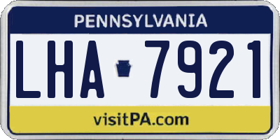 PA license plate LHA7921