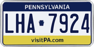 PA license plate LHA7924