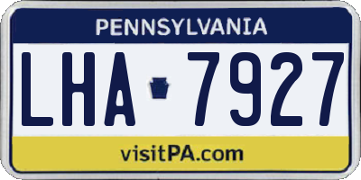 PA license plate LHA7927