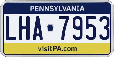 PA license plate LHA7953