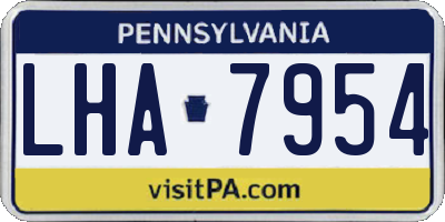 PA license plate LHA7954