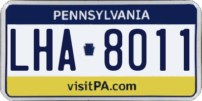 PA license plate LHA8011