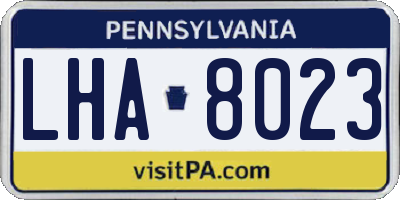 PA license plate LHA8023