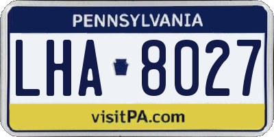 PA license plate LHA8027
