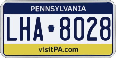 PA license plate LHA8028