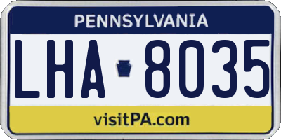 PA license plate LHA8035