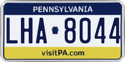 PA license plate LHA8044