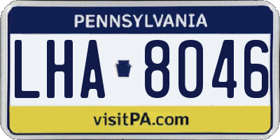 PA license plate LHA8046