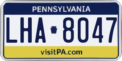 PA license plate LHA8047
