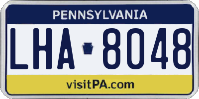 PA license plate LHA8048