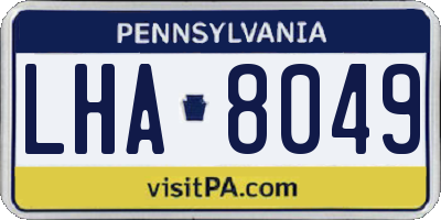 PA license plate LHA8049