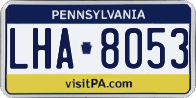 PA license plate LHA8053