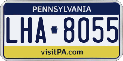 PA license plate LHA8055