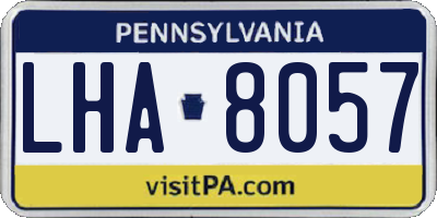 PA license plate LHA8057