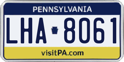 PA license plate LHA8061