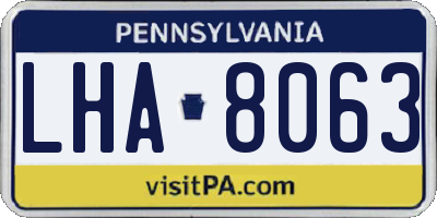 PA license plate LHA8063