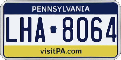 PA license plate LHA8064