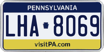 PA license plate LHA8069